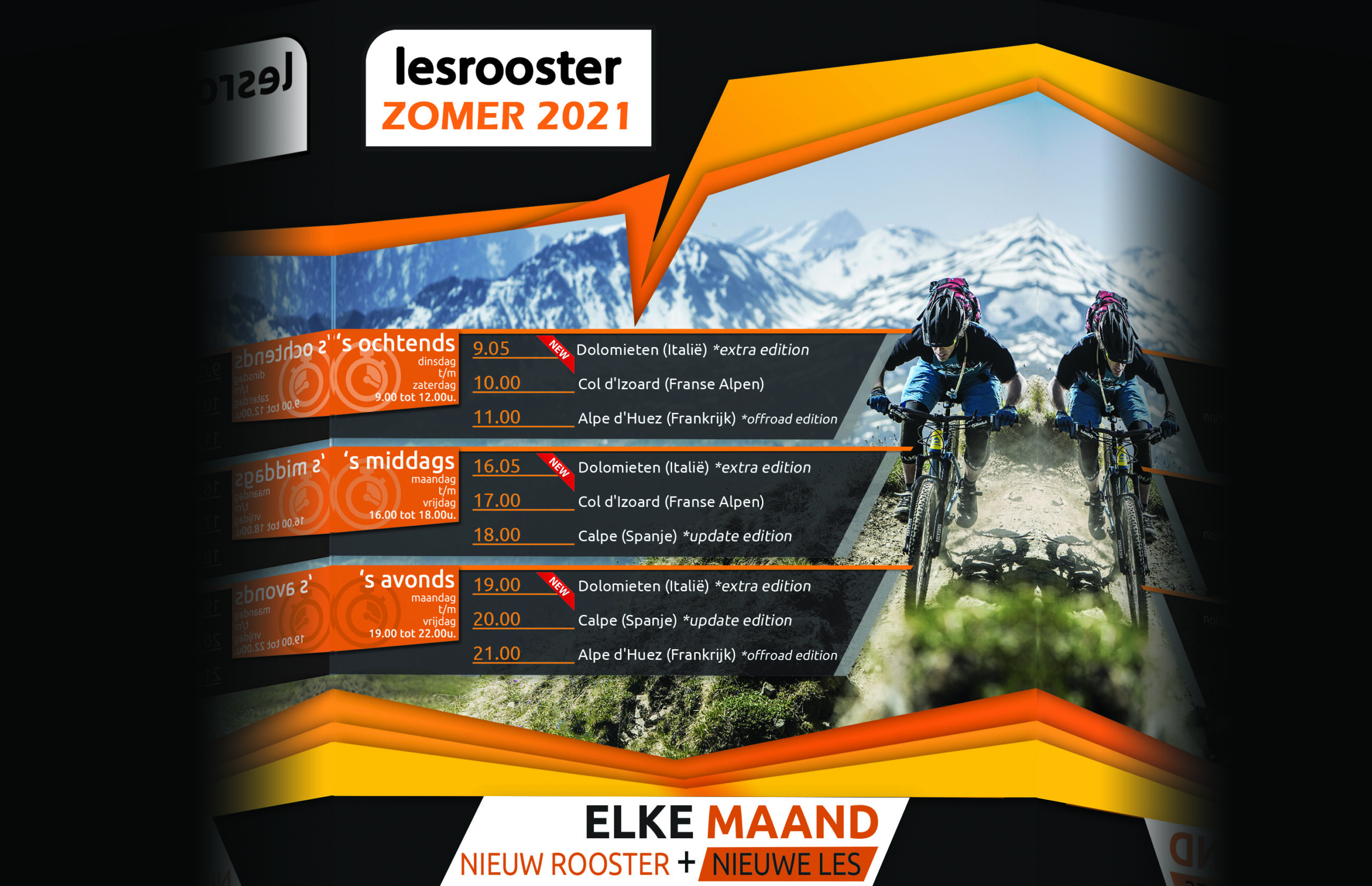 Indoor Cycling lesrooster; Zomer 2021